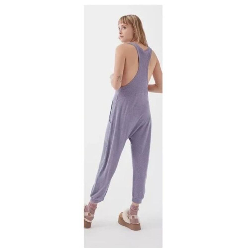 Lavender Comfy Fuzzy Urban Outfitters Out From Under Waffle Knit Jumpsuit XS TP